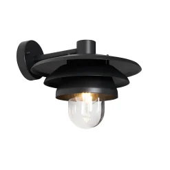 Applique murale design extérieure noire IP44 - Morty