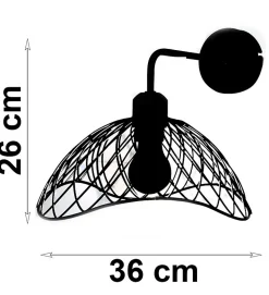 Applique murale design Kim métal noir compatible LED