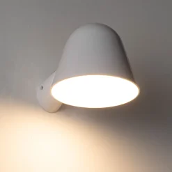 Applique Murale Design Moderne Blanche Abat-jour Conique, 1xE14 max 10W