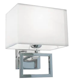 Applique murale design Passy design métal chromé tissu blanc