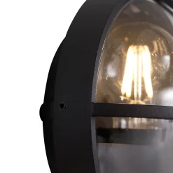 Applique murale d'extérieur noire ronde IP65 - Target