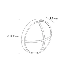 Applique murale d'extérieur noire ronde IP65 - Target
