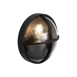 Applique murale d'extérieur noire ronde IP65 - Target