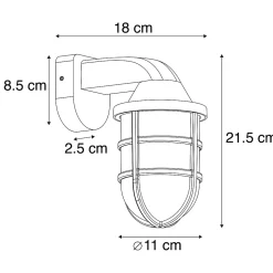 Applique murale d'extérieur vintage or antique IP54 - Joeri