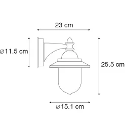 Applique murale d'extérieur classique noire IP44 - Oxford
