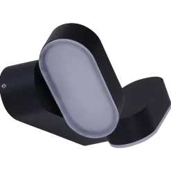 Applique murale d'extérieur LED 'Motus' en métal et plastique noir, avec LED intégrée