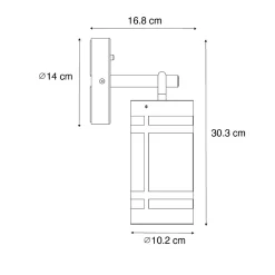 Applique murale d'extérieur brun rouille IP44 avec capteur crépusculaire - Ruben