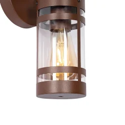 Applique murale d'extérieur brun rouille IP44 avec capteur crépusculaire - Ruben