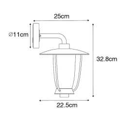 Applique murale d'extérieur moderne noire - Khana