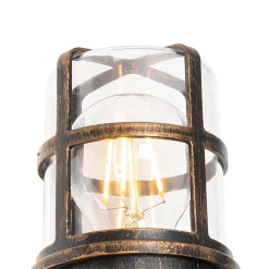 Applique murale d'extérieur or antique IP54 avec détecteur de mouvement - Kiki