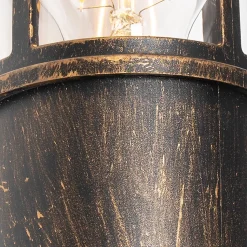 Applique murale d'extérieur or antique IP54 avec détecteur de mouvement - Kiki