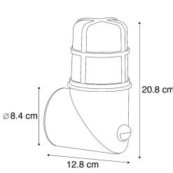 Applique murale d'extérieur or antique IP54 avec détecteur de mouvement - Kiki