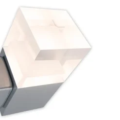 Applique murale d'extérieur LED 'Leah' en métal et plastique en acier brillant, LED intégrée