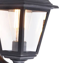 Applique murale d'extérieur classique noire avec détecteur de mouvement - Capital