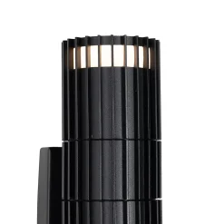 Applique murale d'extérieur noire avec détecteur de mouvement 2 lumières - Boris