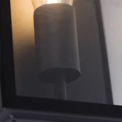 Applique murale d'extérieur industrielle noire IP44 avec verre - Rotterdam