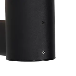 Applique murale d'extérieur noire avec verre opale IP44 - Huma