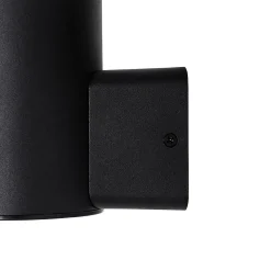 Applique murale d'extérieur noire avec verre opale IP44 - Huma