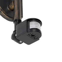 Applique murale d'extérieur or antique IP44 avec détecteur de mouvement - Daphne