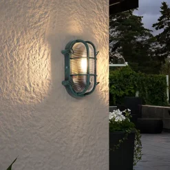 Applique murale d'extérieur verte ovale IP44 - Noutica