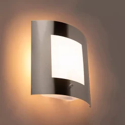 Applique murale d'extérieur en acier IP44 détecteur crépusculaire - Emmerald