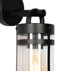 Applique murale d'extérieur industrielle noire IP44 - Ruben