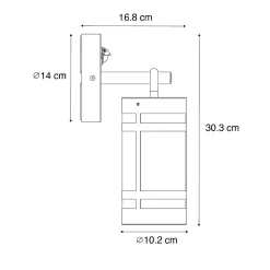 Applique murale d'extérieur industrielle noire IP44 - Ruben