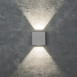 Applique murale d'extérieur LED integrée Gemini beam blanc IP54 10W 100lm Lutec
