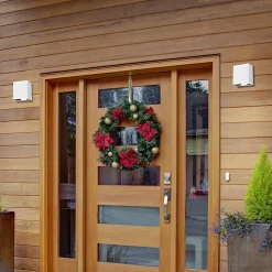 Applique murale d'extérieur LED integrée Gemini beam blanc IP54 10W 100lm Lutec