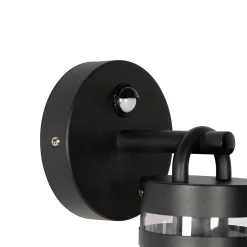 Applique murale d'extérieur noire IP44 avec détecteur de mouvement - Ruben