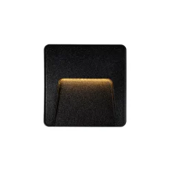 Applique murale d'extérieur noire carrée avec LED IP65 - Gem