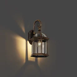 Applique murale d'extérieur classique or antique IP44 - Glasgow