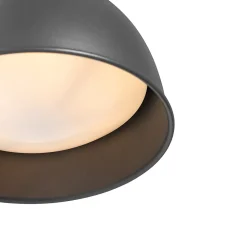 Applique murale d'extérieur industrielle ronde gris foncé IP44 - Natas