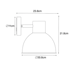 Applique murale d'extérieur industrielle ronde gris foncé IP44 - Natas