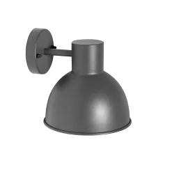 Applique murale d'extérieur industrielle ronde gris foncé IP44 - Natas