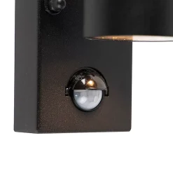 Applique murale d'extérieur noire avec détecteur de mouvement IP44 - Solo
