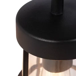 Applique murale d'extérieur rustique noire avec verre - Elza