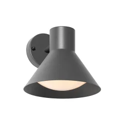 Applique murale d'extérieur industrielle gris foncé cône IP44 - Natas