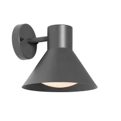 Applique murale d'extérieur industrielle gris foncé cône IP44 - Natas