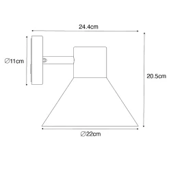 Applique murale d'extérieur industrielle gris foncé cône IP44 - Natas