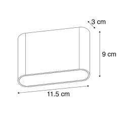 Applique murale d'extérieur moderne blanche 11,5 cm avec LED - Batt