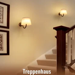 Applique murale d'intérieur NETTLIFE à piles avec interrupteur : appliques murales LED à intensité variable, noires, sans fil