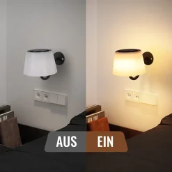 Applique murale d'intérieur NETTLIFE à piles avec interrupteur : appliques murales LED à intensité variable, noires, sans fil