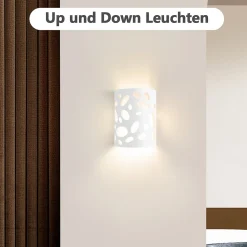 Applique murale d'intérieur NETTLIFE pour couloir - Éclairage vers le haut et vers le bas - Design moderne - E14