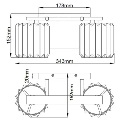 Applique murale Divine 2 lumières