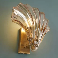 Applique murale dorée coquillage en verre - Amanda