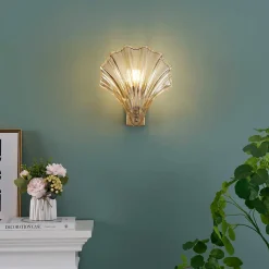 Applique murale dorée coquillage en verre - Amanda