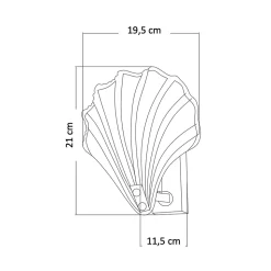 Applique murale dorée coquillage en verre - Amanda