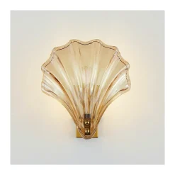 Applique murale dorée coquillage en verre - Amanda