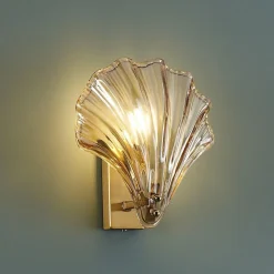 Applique murale dorée coquillage en verre - Amanda